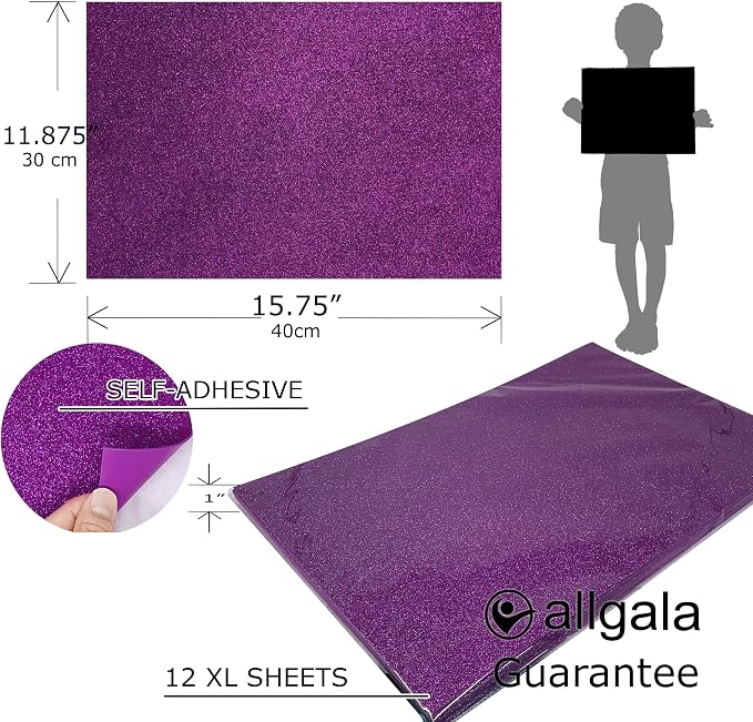 allgala Self-Adhesive Glitter EVA Foam Paper Sheets Perfect - Image 2