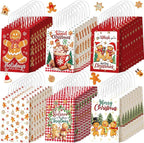 Kolldenn 48 Pcs Christmas Gingerbread Party Favors Bags Christmas Goodie Gift - Image 8