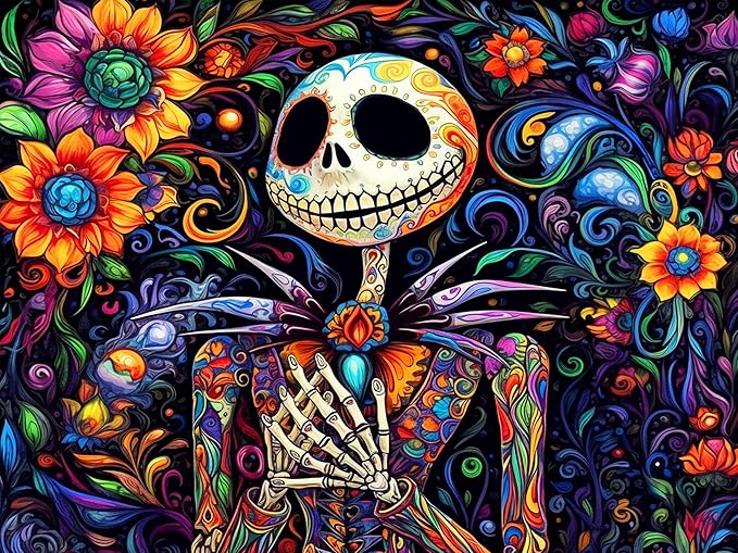 Halloween Diamond Art for Adults, Skullhead Jack Diamond Art Painting Kits for by MeothanDiamondPainting