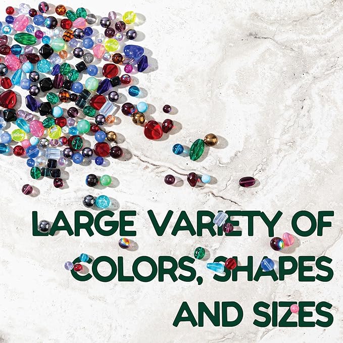 One Pound Assorted Glass Beads for Jewelry Making, DIY Lamp Work, Arts and - Image 3
