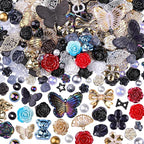 350 Pieces 3D Resin ABS Colorful Rose Flower Bows Butterfly Charms by ShowNow