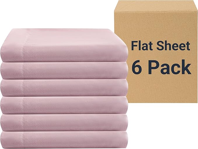 ZPECC Bulk Flat Sheets Only King Size 6 Pack, Easy Sort Top Bed Sheet by by ZPECC-ABrandThatHasBeenFocusedOnBabyProductsFor18Years