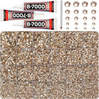 32000Pcs Tan Rhinestones for Bedazzling, 6mm Flatback Gems Bedazzle Set by Worthofbest