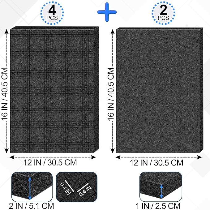6 Pcs Pick and Pluck Foam Sheets 2 Size Polyurethane Pick Apart Foam Inserts - Image 2