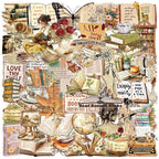 50 Pieces Retro Reading Transparent Stickers by Unknown