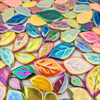 500g/1.1lb Leaf-Shaped Ceramic Mosaic Tiles, Ceramic Mosaic Pieces - Image 4