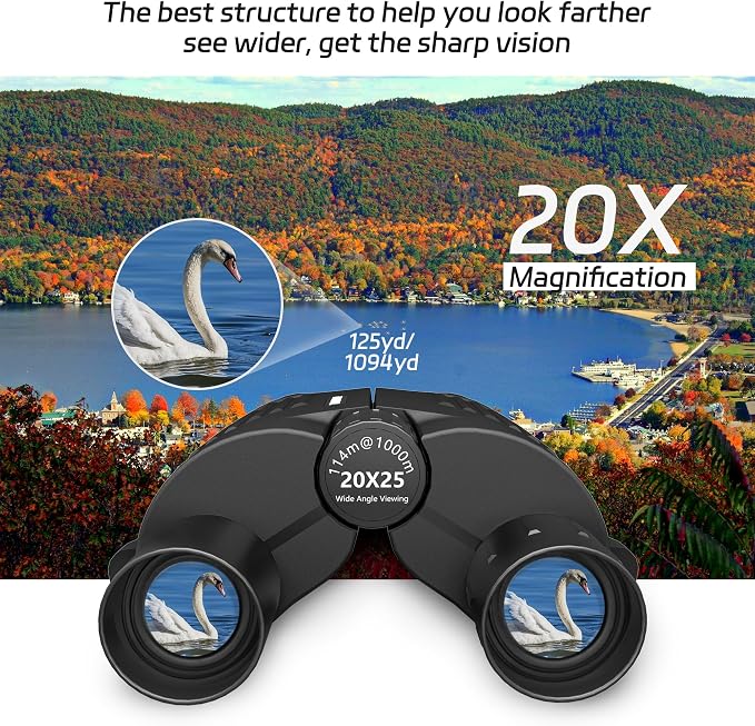 20X25 Small Binoculars for Adults and Kids, Large Eyepiece Binoculars for Bird - Image 5