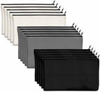 15 Pack Blank Cotton Canvas DIY Craft Zipper Bags Pouches Pencil Case by VANTASII