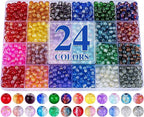 XSEINO About 1200+ PCS 6mm Golden Silk Style Glass Beads Bracelet Making Kit by XSEINOiscreating%EF%BC%81