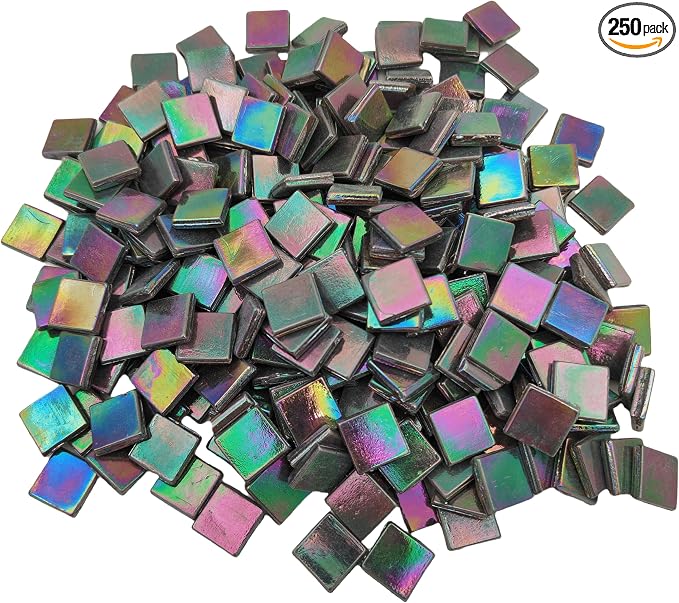 1.1 LB Ice Jade Mosaic Tiles, 0.59“ Square Glass Mosaic Pieces by BTMIEY