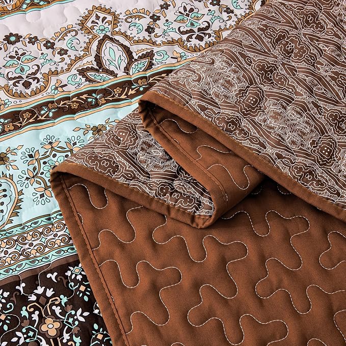 WONGS BEDDING Boho Fall Quilt Set California King, Lightweight Microfiber Bed - Image 7