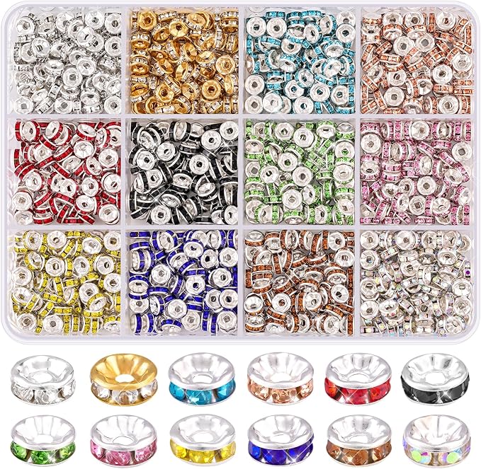 960 pcs 6mm Spacer Beads for Jewelry Making | Rondelle Bead Spacers Bulk by TINKRSTUFF