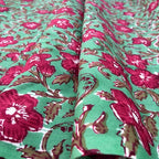 E-Tailor® Indian Ethnic 100% Cotton Voile Running Hand Block Print Natural - Image 5