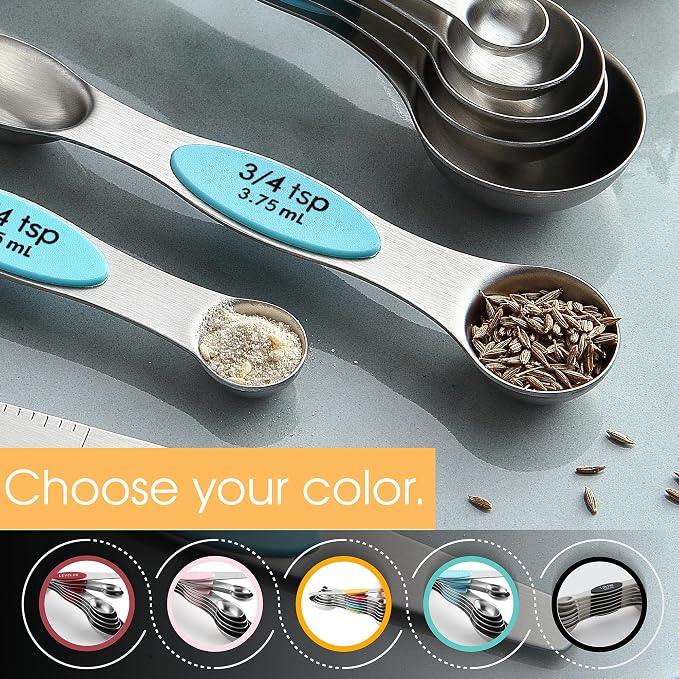 Spring Chef Stainless Steel Magnetic Measuring Spoons Set of 8 - Image 7