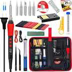 Soldering Iron Kit, 60W LED Display Digital Solder Pen, 5 Replaceable Tips by Plusivo