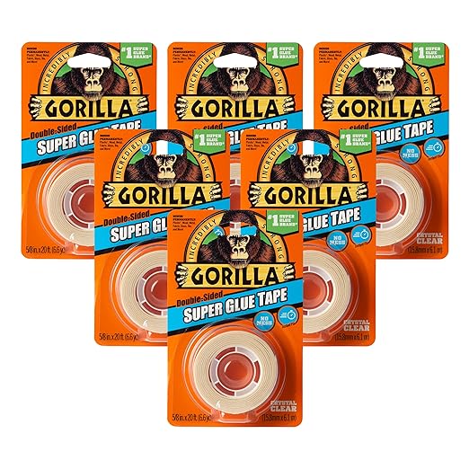 Gorilla Super Glue Tape, Double Sided, High Tack, 5/8in x 20ft by Gorilla