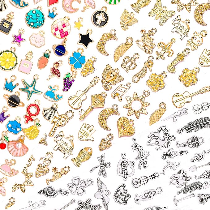 SANNIX 90Pcs Bangle Charms for Jewelry Making by SANNIX