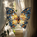 Blue and Gold Butterfly Acrylic Suncatcher by Unknown