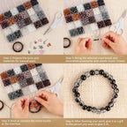 XSEINO About 1200PCS 6mm Glass Beads Bracelet Making Kit, 24 Assorted Black and - Image 4