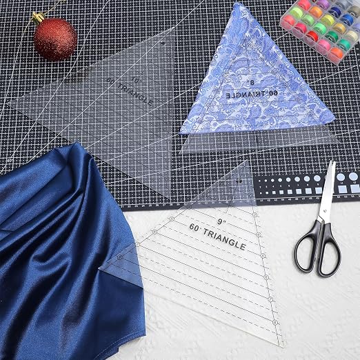 3 Pcs 60 Degree Triangle Ruler for Quilting, 10 Inch Acrylic Template Ruler - Image 6