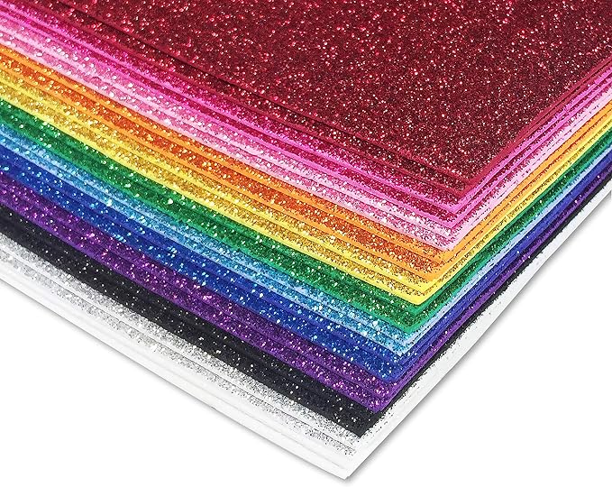 Better Office Products 36 Pack Glitter Foam Sheets, 9 x 12 Inch, - Image 2