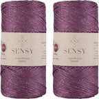 2 Pack of Sensy Premium 2mm 251 Yards Sparkle Polyester Rope 90% Polypropylene by SSENSY