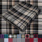 Pico Textiles 8 Yards Bolt Tan and Black Tartan Plaid Flannel Fabric by PicoTextiles