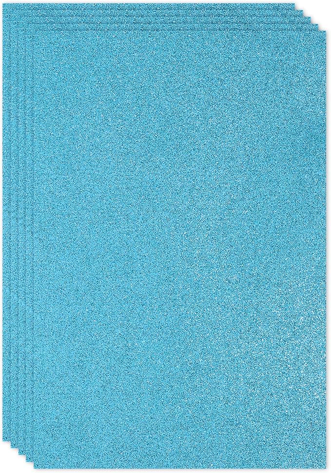 PATIKIL Light Blue Shiny EVA Glitter Foam Sheet 11.8 x 7.9 Inch 2mm Thick by PATIKIL