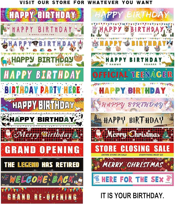 Tie Dye Birthday Banner, Large Happy Birthday Sign, Tie Dye Birthday Party - Image 6