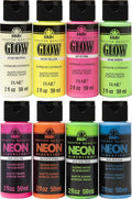 FolkArt Neon Glow Acrylic Paint Set, 2 oz, 8 Fl Oz by FolkArt+One+Stroke