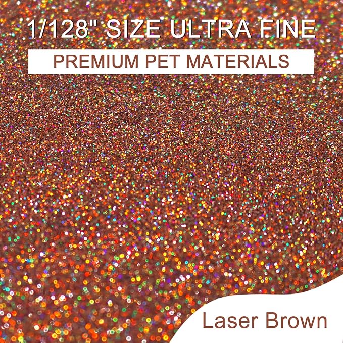Ceya 3.8oz/ 110g Holographic Ultra Fine Glitter Powder Laser Brown Glitter - Image 2