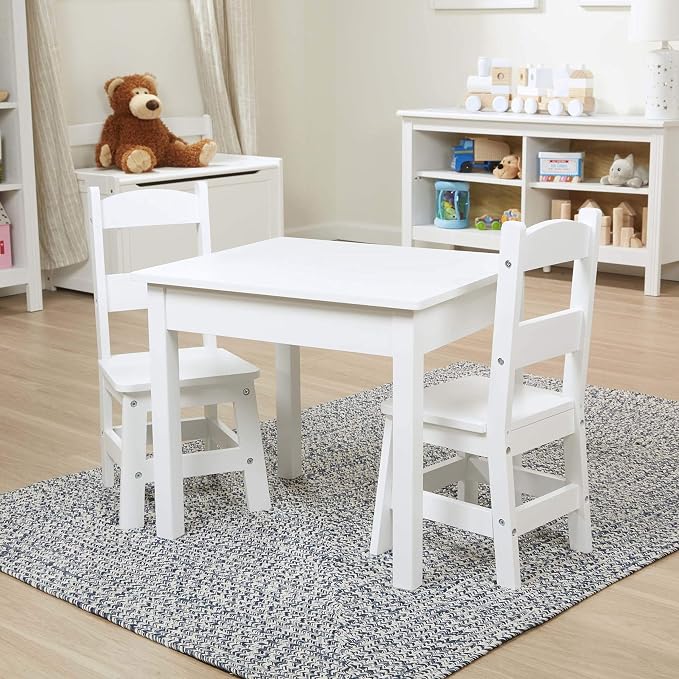 Melissa & Doug Wooden Kids Table & Chairs Set, Montessori, Homeschool Classroom - Image 8