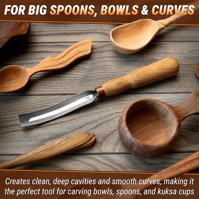 BeaverCraft Wood Carving Gouge 7L/22 Spoon Carving Tools, Chisels - Image 2
