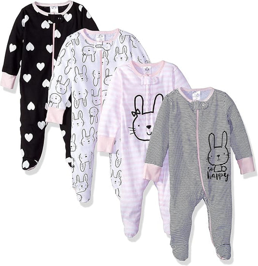 Gerber Baby Girls 4 Pack Sleep 'N Play Footie