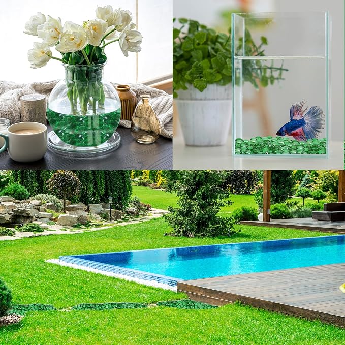 0.5 LB Green Glass Beads for Vases, Glass Pebbles - Image 6