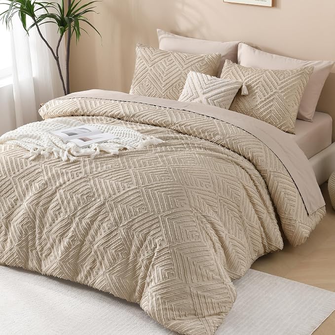 Andency Khaki Comforter Full Size, 3 Pieces Boho Lightweight Fluffy Bedding - Image 6