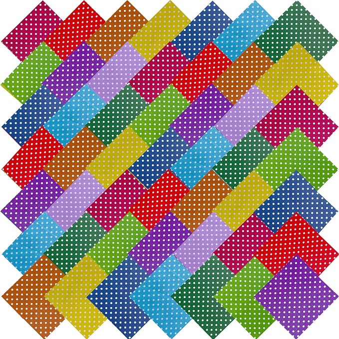 HANPATQUI 50PCS 5 x 5 inch 100% Cotton Fat Quarters Fabric - Image 2