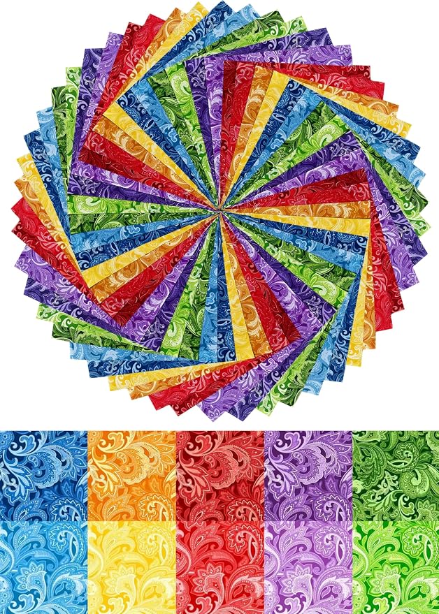 50pcs 8 x 8 inches Multicolor Cotton Fabric Bundle Squares - Image 4
