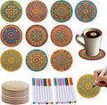 26PCS Wood Coasters Craft Kit 10 Paint You Own Coaster by TWINKLEMON