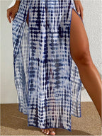 SHENHE Women's Swim Cover Up Skirt High Slit Tie Dye Beach Coverups Long Flowy - Image 4