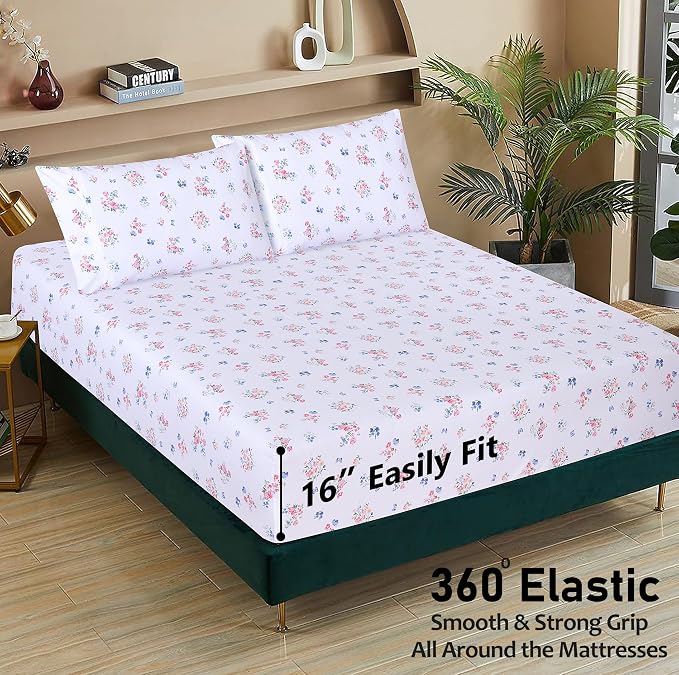 RUVANTI 100% Cotton Sheets – Full Size Percale Bedding, Cooling & Breathable - Image 5