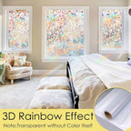 STATINT Privacy Window Film, Decorative Stained Glass Film, Rainbow Static - Image 2