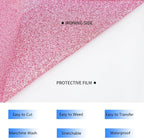 RENLITONG Pink Glitter Heat Transfer Vinyl - Image 3