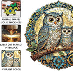 200pcs Wooden Puzzles for Adults Unique Animal Shaped Pieces Boho Mandala Owl - Image 3