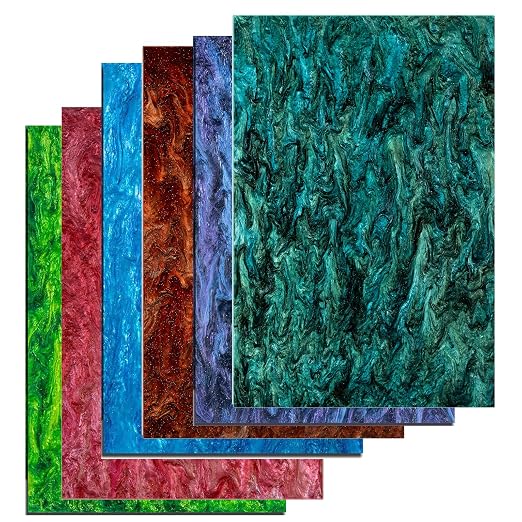 TOEPODO Pearlescent Marble Acrylic Sheets 1/8" Glitter Cast Opaque Plexiglass by WelcomeTOEPODO