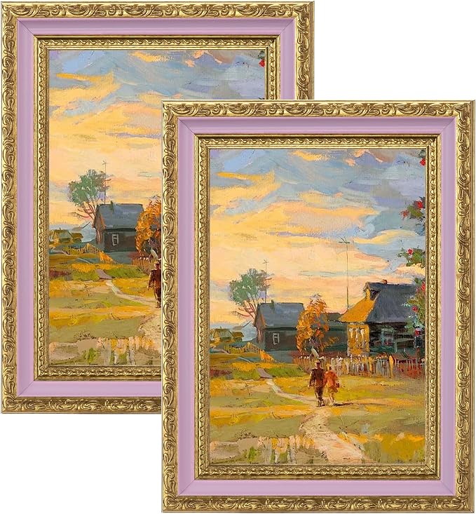 eletecpro 5x7 Vintage Picture Frame, Glass Cover, Horizontal or Vertical by eletecpro
