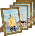 KTKDE 5x7 Picture Frame Set of 4, Ornate Vintage Gold Photo Frames by KTKDE
