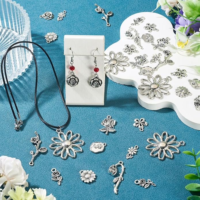 Craftdady Tibetan Style Antique Silver Alloy Pendants Cute Metal Dangle Charms - Image 3