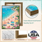 HomeifHue Funky Turquoise Beach Wall Art Colorful Coastal Umbrella Painting - Image 4