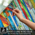 Coavas Stained Glass Window Film: Upgrade 3D Rainbow Window Clings Sun Blocking - Image 8